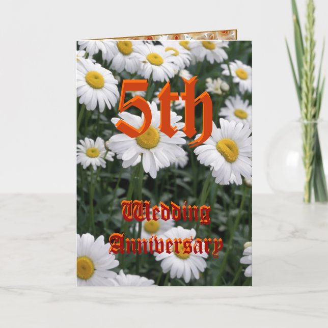 Carte 5e anniversaire mariage - Daisy (Devant)