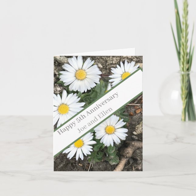 Carte 5e anniversaire, modifiable (Devant)