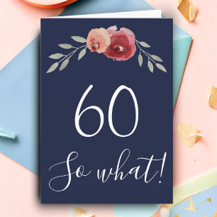 Carte 60 alors quelle aquarelle Rose Floral 60e annivers