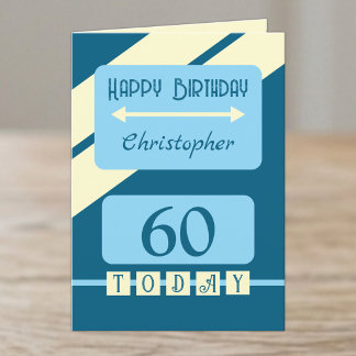 Carte 60 aujourd'hui bleu anniversaire