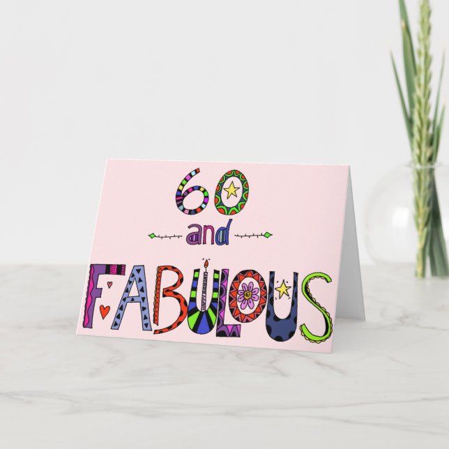 Carte 60 et fabuleux 60e anniversaire (Devant)