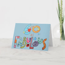 60 et Fabulous Happy 60th Birthday Card