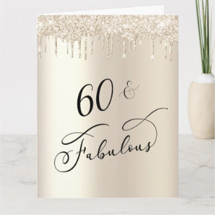 Carte 60 Fabuleux Gold Parties scintillant fête d'annive