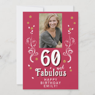 Carte 60 & Fabulous Foliage Magent Photo 60th Birthday
