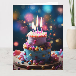 CARTE 60E ANNIVERSAIRE 60 CAKE GREETING CARD