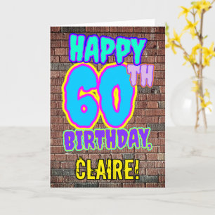 Carte 60e anniversaire - Amusant, Graffiti urbain inspir