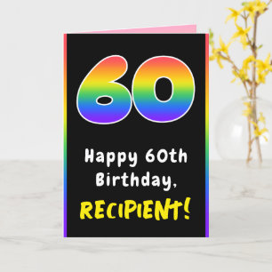 Carte 60e anniversaire : Arc-en-ciel coloré # 60, Nom pe