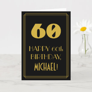 Carte 60e anniversaire - Art Déco Inspiré Look "60" & No