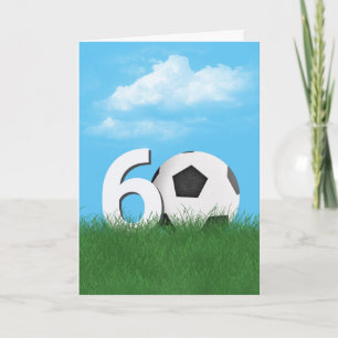 Carte 60e Anniversaire Bal De Football En Herbe Verte