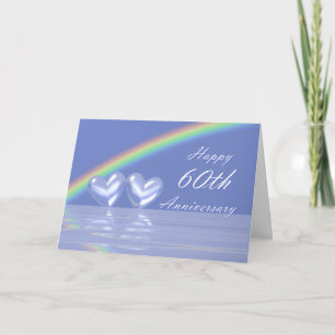 Carte 60e anniversaire Coeurs de diamants