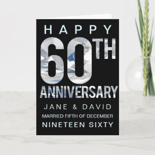 Carte 60e anniversaire de Mariage diamant sur mesure