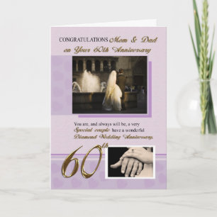 Carte 60e anniversaire de mariage, Maman & Papa