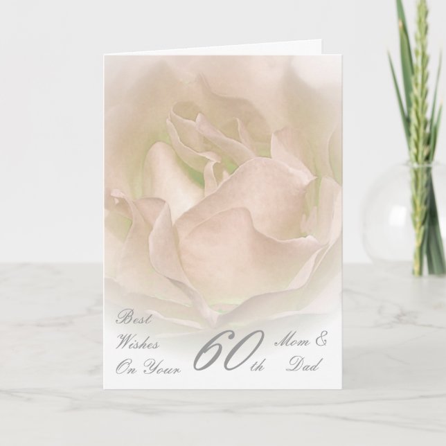 Carte 60e anniversaire de Mariage Maman & Papa Rose ivoi (Devant)