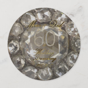Carte 60e anniversaire de mariage parents noces de diama
