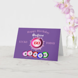 Carte 60e anniversaire des ballons de bingo