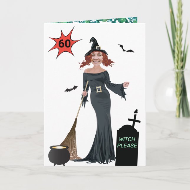 Carte 60e anniversaire des femmes 🧙 ♀️ sorcière drôle S (Devant)