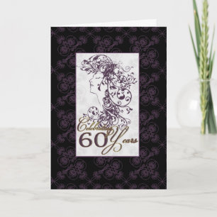 carte 60e anniversaire design violet et noir