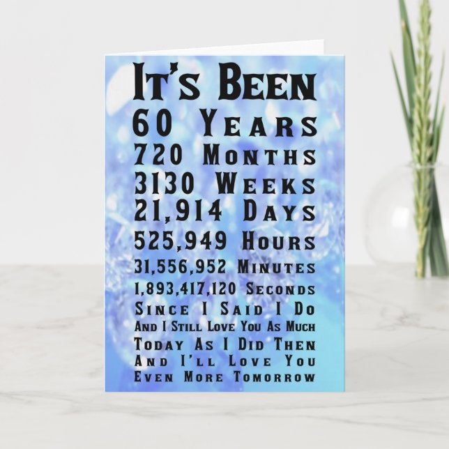 Carte 60e anniversaire du Mariage Diamond (Devant)