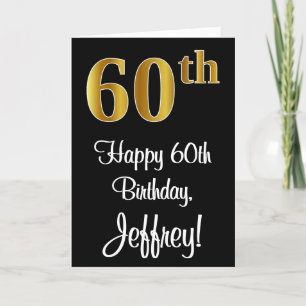Carte 60e anniversaire ~ Elégant Luxueux Faux Gold Look 