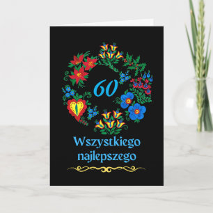 Carte 60e anniversaire en polonais Wszystkiego najlepsze