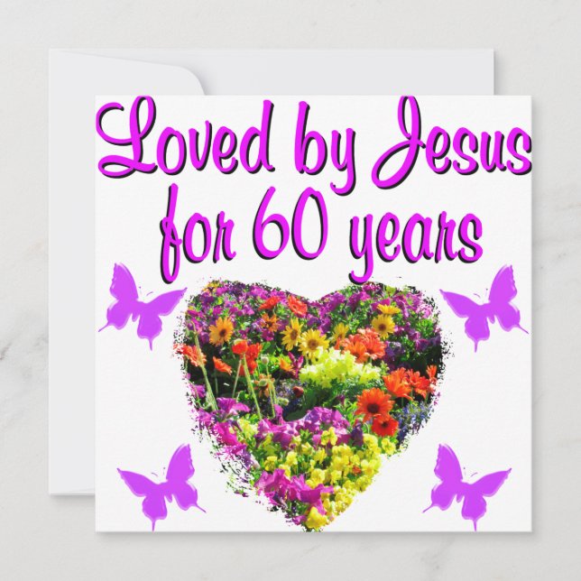 CARTE 60E ANNIVERSAIRE FLEURS SAUVAGES (Devant)