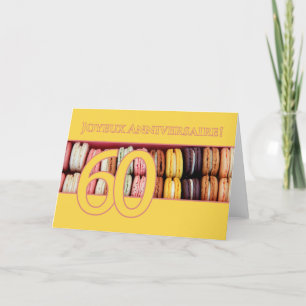 Carte 60e Anniversaire Français de Macaron-Joyeux !