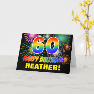 Carte 60e anniversaire : Gras, Amusants, Feu d'artifice,