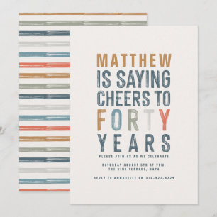 Carte 60e anniversaire moderne rustique classe typograph