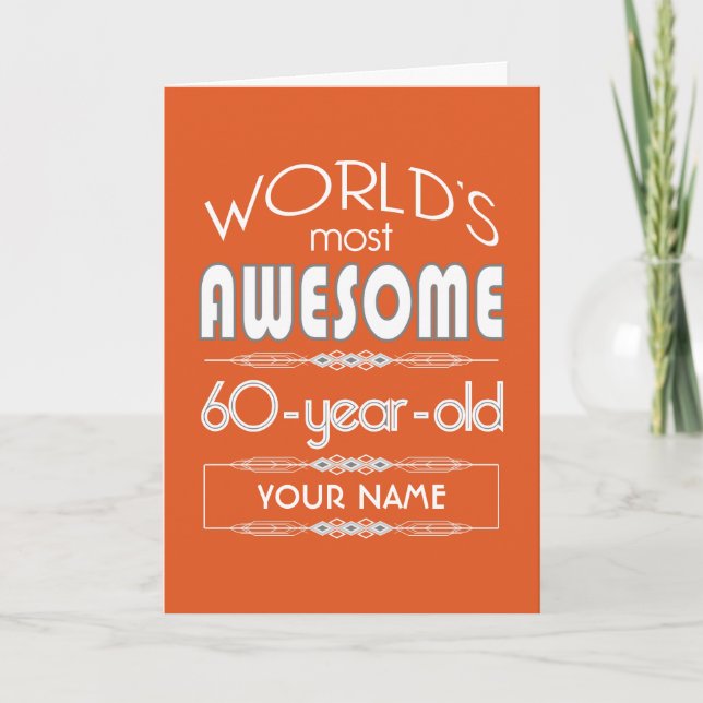 Carte 60e Anniversaire Mondes Meilleur Fabuleux Flamme O (Devant)