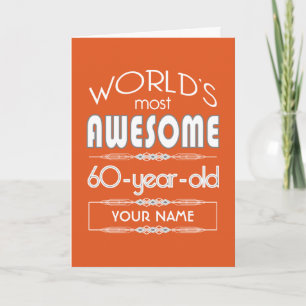 Carte 60e Anniversaire Mondes Meilleur Fabuleux Flamme O