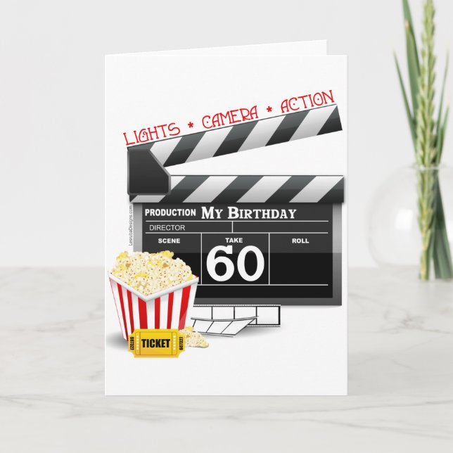 Carte 60e anniversaire Movie Thème (Devant)