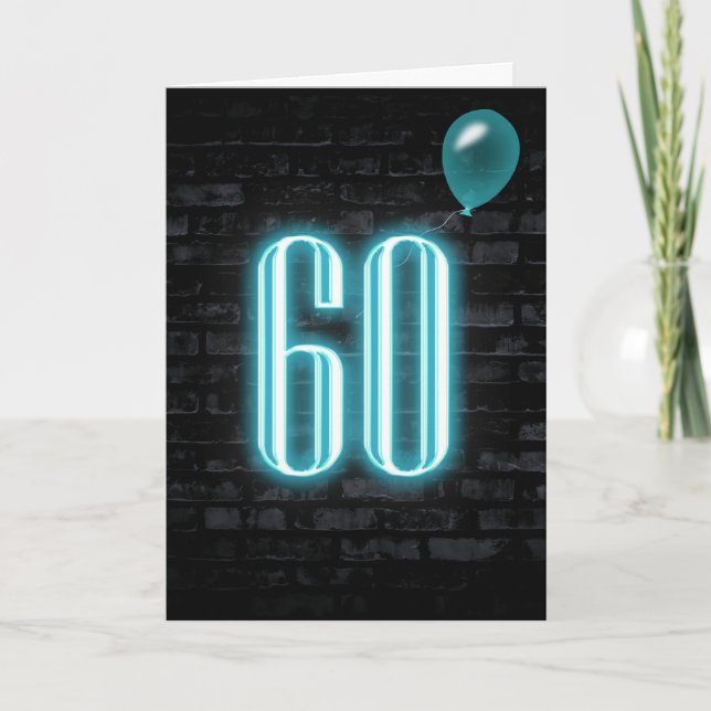 Carte 60e anniversaire Neon Connexion en brique (Devant)