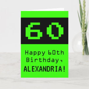 Carte 60e anniversaire : Nerdy / Geeky Style "60" et nom