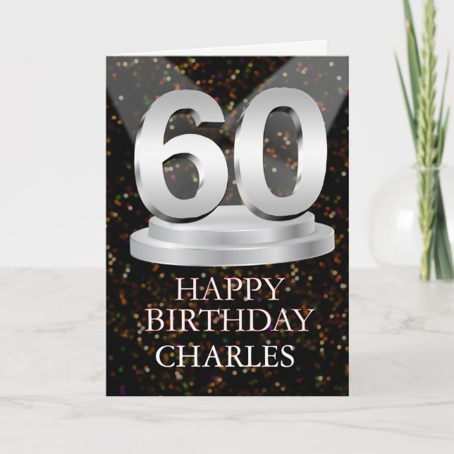Carte 60e anniversaire Points saillants Ajouter une cart (Devant)