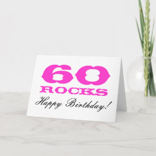 Carte 60e anniversaire pour femmes   60 Rochers !