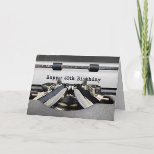 Carte 60e anniversaire Retro Typewriter