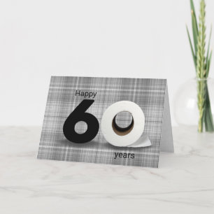 Carte 60e anniversaire rouleau de papier toilette sur pl