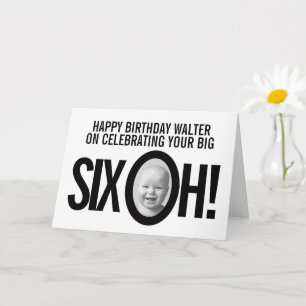 Carte 60e anniversaire SIX OH! photo mono noir blanc