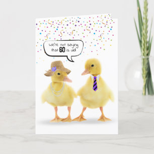 Carte 60e Humour d'anniversaire avec des colliers