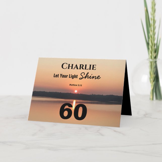 Carte 60e Laissez votre lumière briller Anniversaire Bib (Devant)