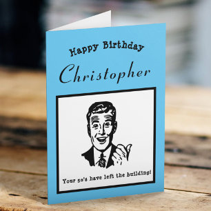Carte 60th Birthday Retro Cartoon Funny Personalized