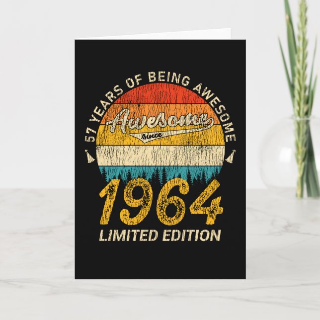 Carte 61 Ans 1964 Retro Awesome 61e anniversaire Cadeau (Devant)