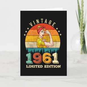 Carte 61 ans Femmes Anniversaire 1961 Vintage 61e annive