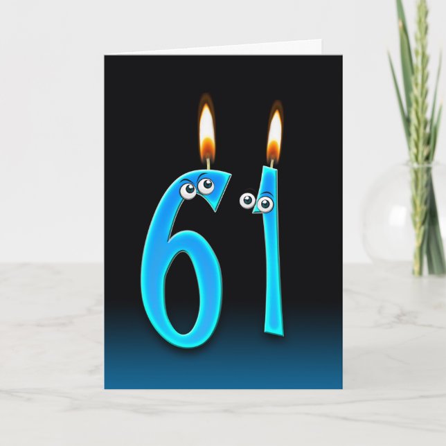 Carte 61e Anniversaire Bougies (Devant)