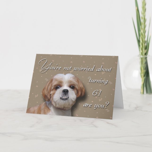 Carte 61e Anniversaire Chien (Devant)