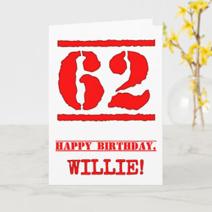 Carte 62e anniversaire : Amusant, Timbre en caoutchouc r