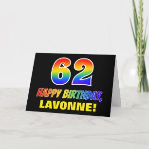 Carte 62e anniversaire : Bold, amusant, simple, arc-en-c