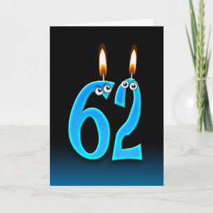 Carte 62e anniversaire bougies