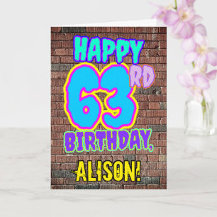 Carte 63e anniversaire - Amusant, Graffiti urbain inspir