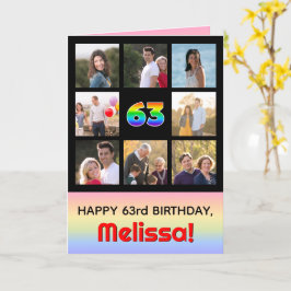 Carte 63e anniversaire : Arc en ciel amusant #, photos p